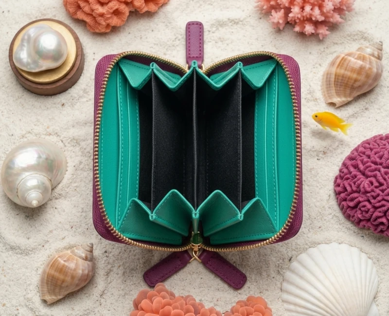 Detalle de accesorios de piel vegana